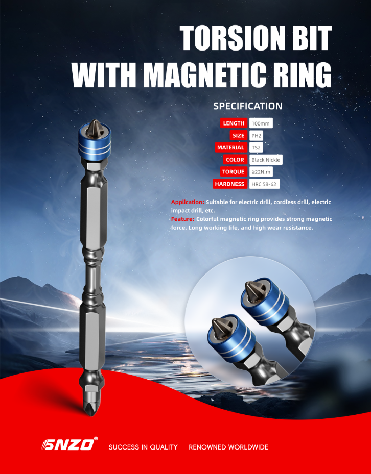 Torsion Bit With Magnetic Ring 100MM