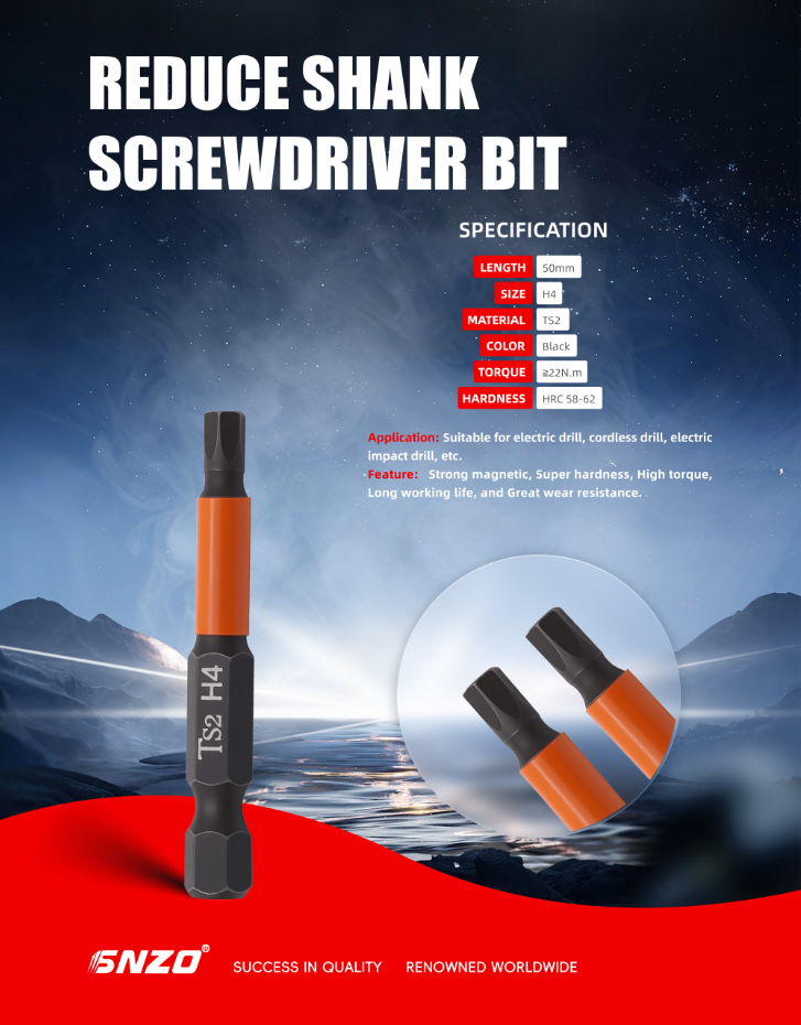 Reduce Shank Screwdriver Bit  H1.5-H6X50MM